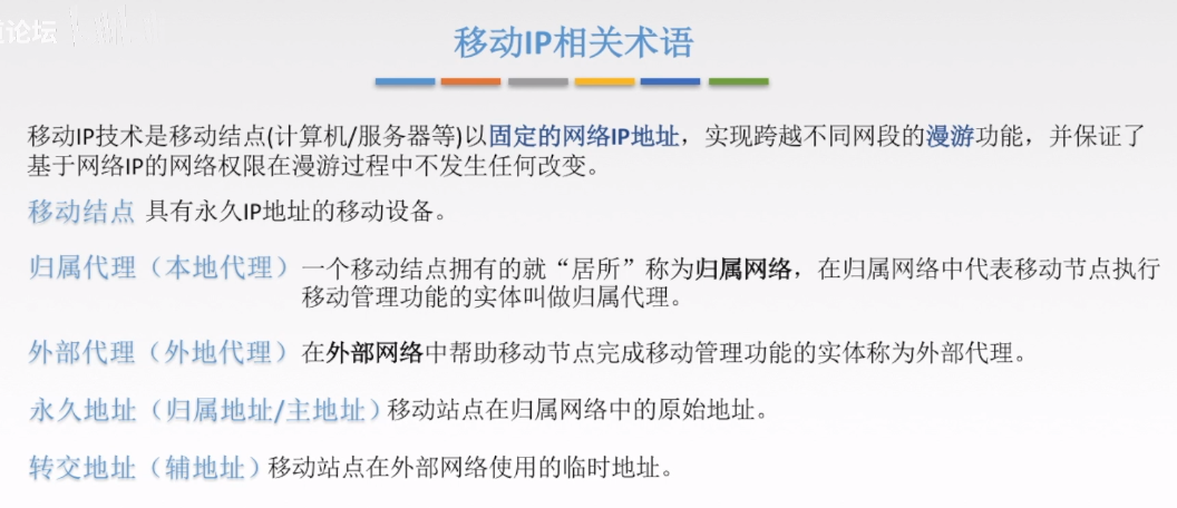移动IP的相关术语