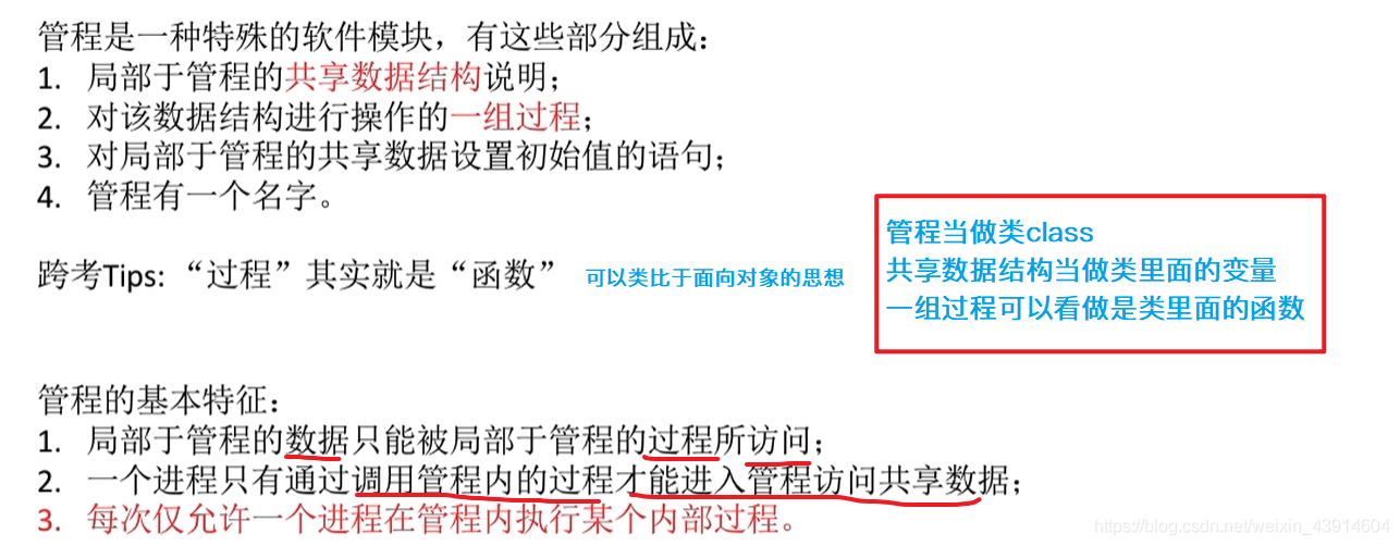 管程的组成及基本特征